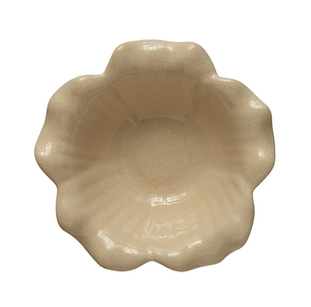 Debossed Stoneware Flower Bowl
