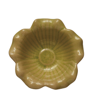 Debossed Stoneware Flower Bowl