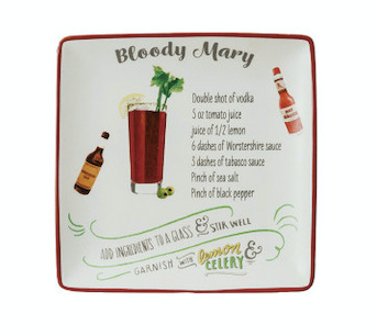 Stoneware Plate w/ Cocktail Recipe
