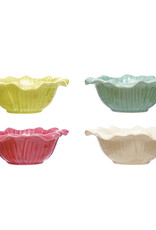 Debossed Stoneware Flower Bowl