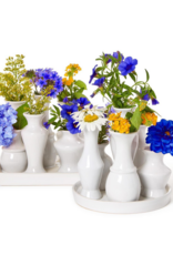 Two's Company Sextet White Glaze Multi Vase with 6 Sections