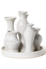 Two's Company Sextet White Glaze Multi Vase with 6 Sections