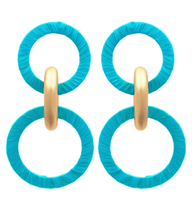 Jewelry Raffia Circle Earring