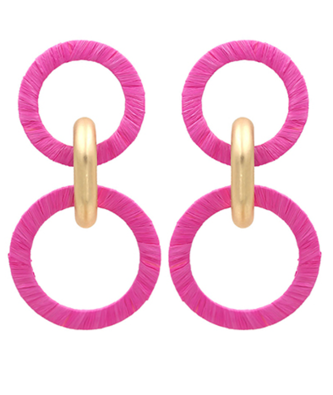 Jewelry Raffia Circle Earring