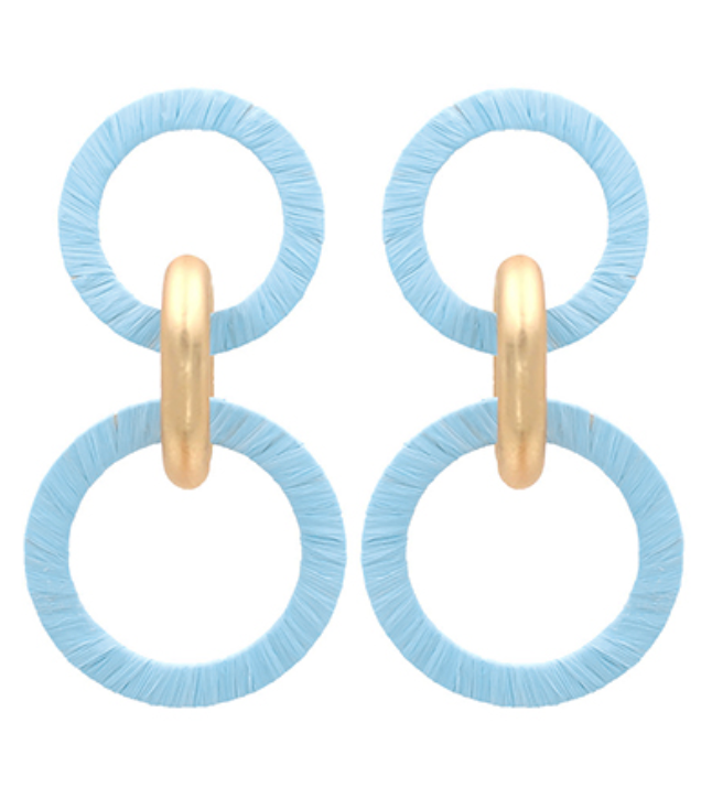 Jewelry Raffia Circle Earring