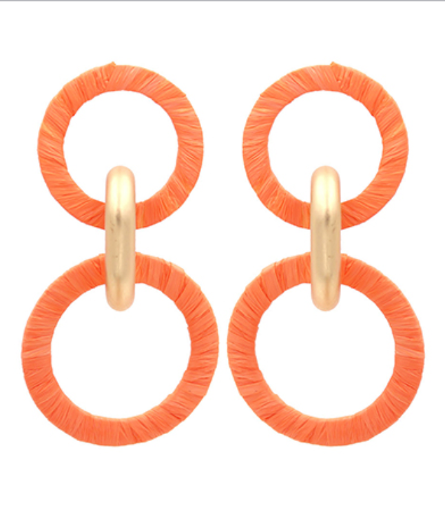 Jewelry Raffia Circle Earring