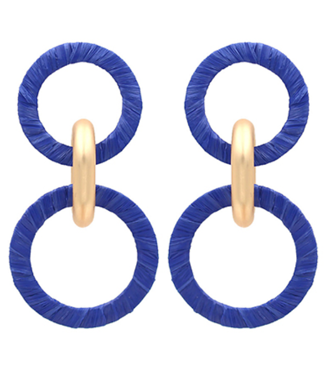 Jewelry Raffia Circle Earring