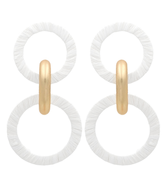 Jewelry Raffia Circle Earring