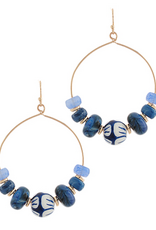 Resin & Ceramic Hoop Earring