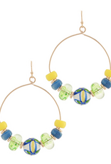 Resin & Ceramic Hoop Earring