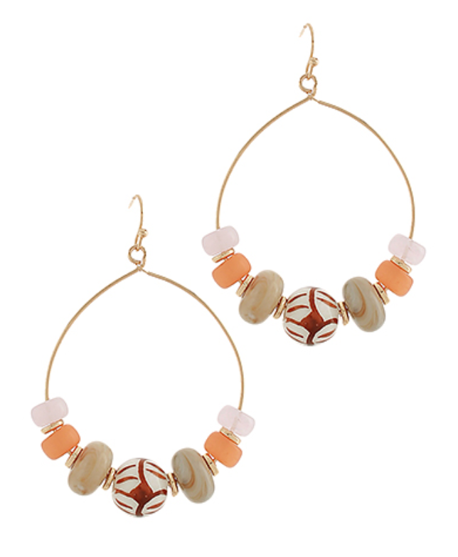 Resin & Ceramic Hoop Earring