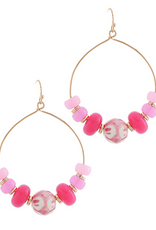 Resin & Ceramic Hoop Earring