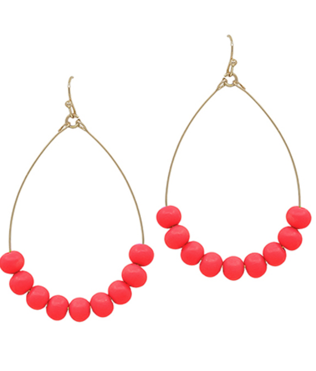 Clay Beaded Hoop Earring