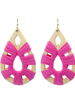 Raffia & Wood Teardrop Earring