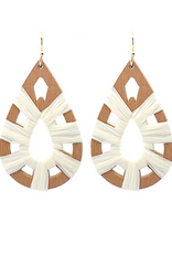 Raffia & Wood Teardrop Earring