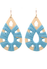 Raffia & Wood Teardrop Earring