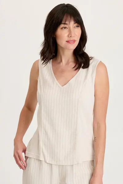 XCVI Siska Pinstripe Tank Sonic Silver