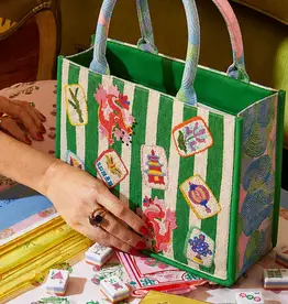 America & Beyond Mahjong Muse Beaded Tote Bag