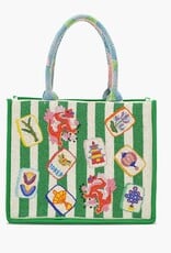 America & Beyond Mahjong Muse Beaded Tote Bag
