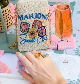 America & Beyond Mahjong Beaded Crossbody Bag