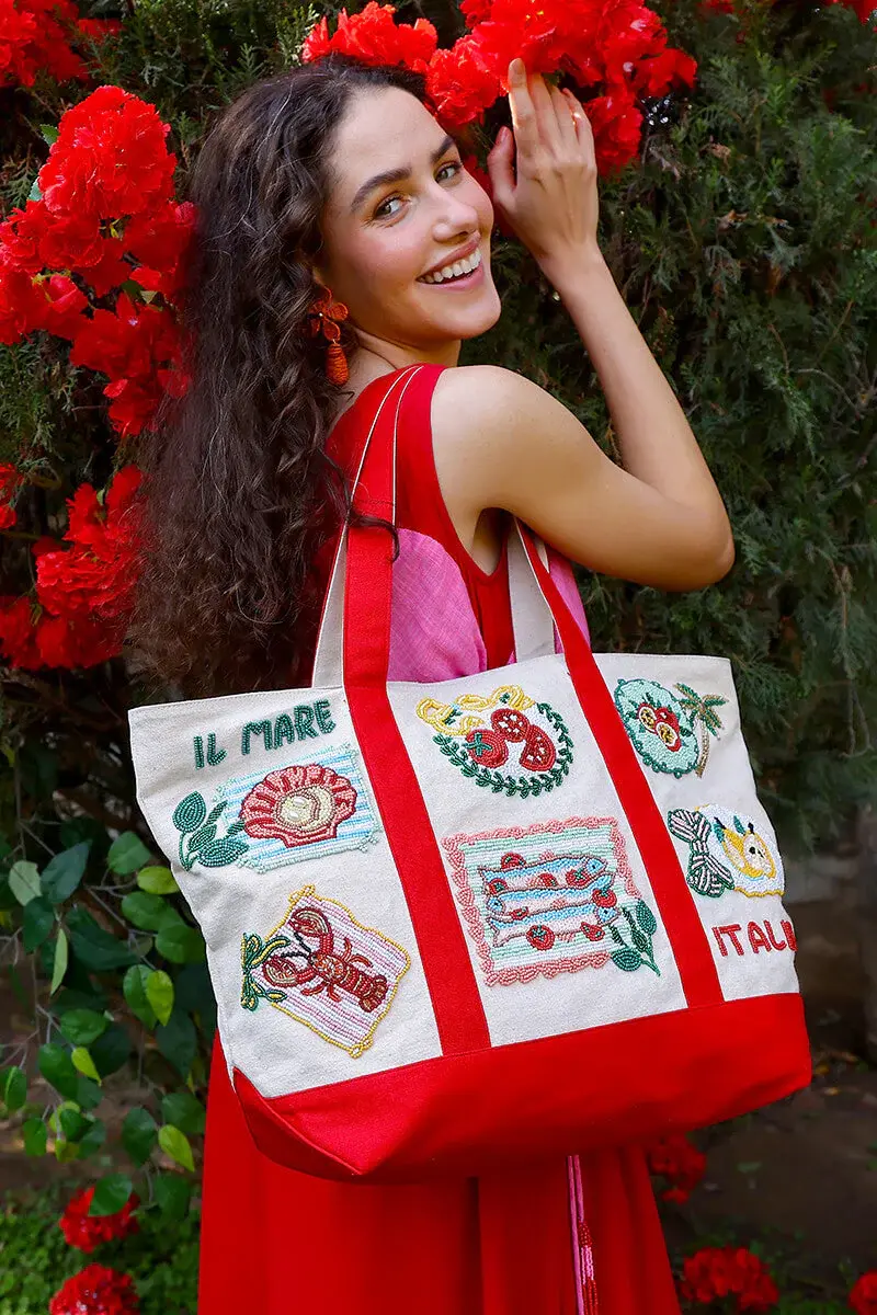 America & Beyond Postcard From Italy Tote