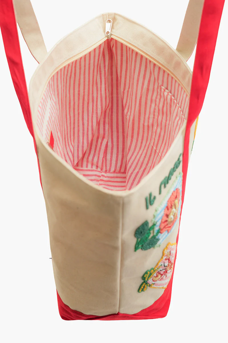America & Beyond Postcard From Italy Tote