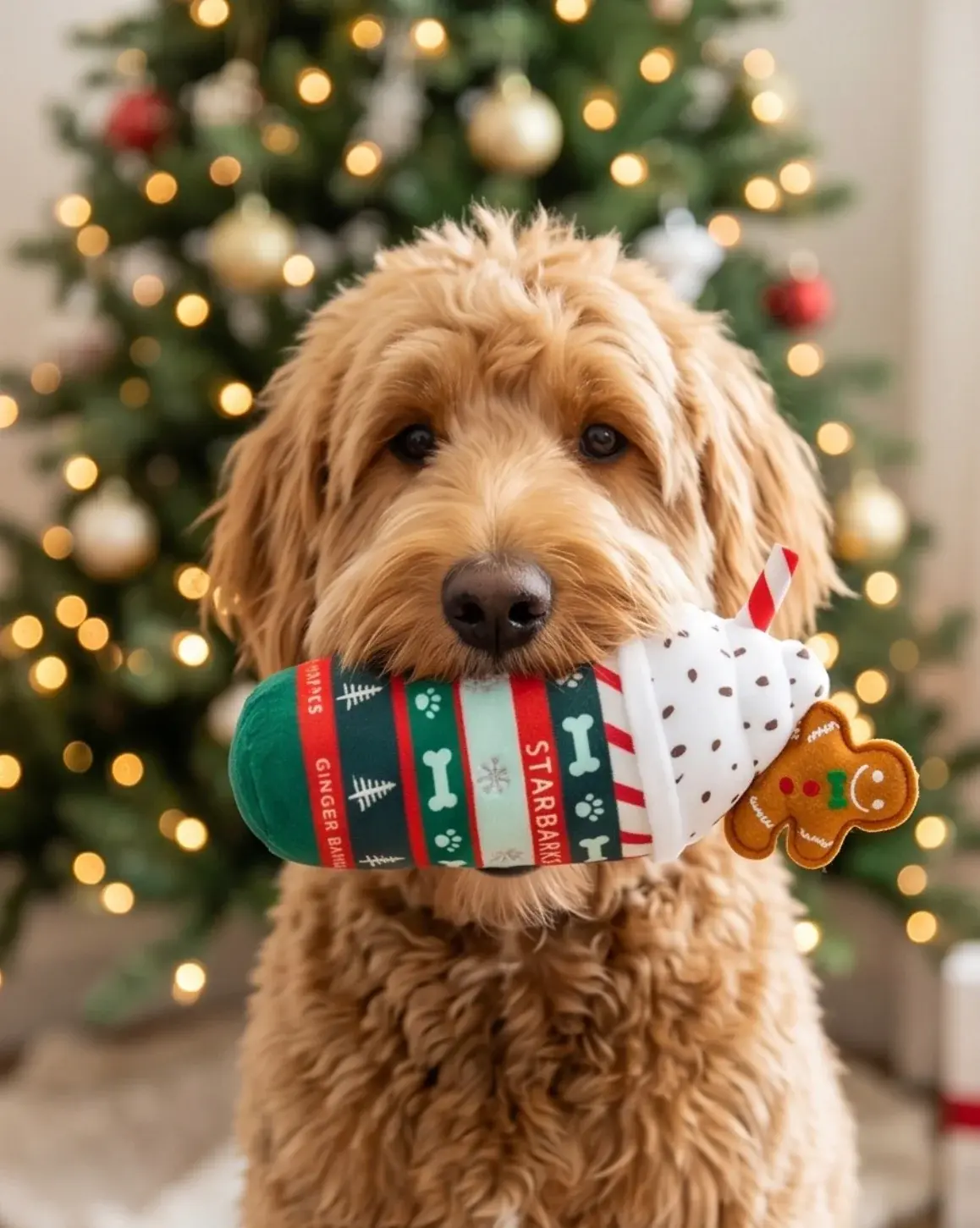 Haute Diggity Starbarks Latte Holiday Dog Toy