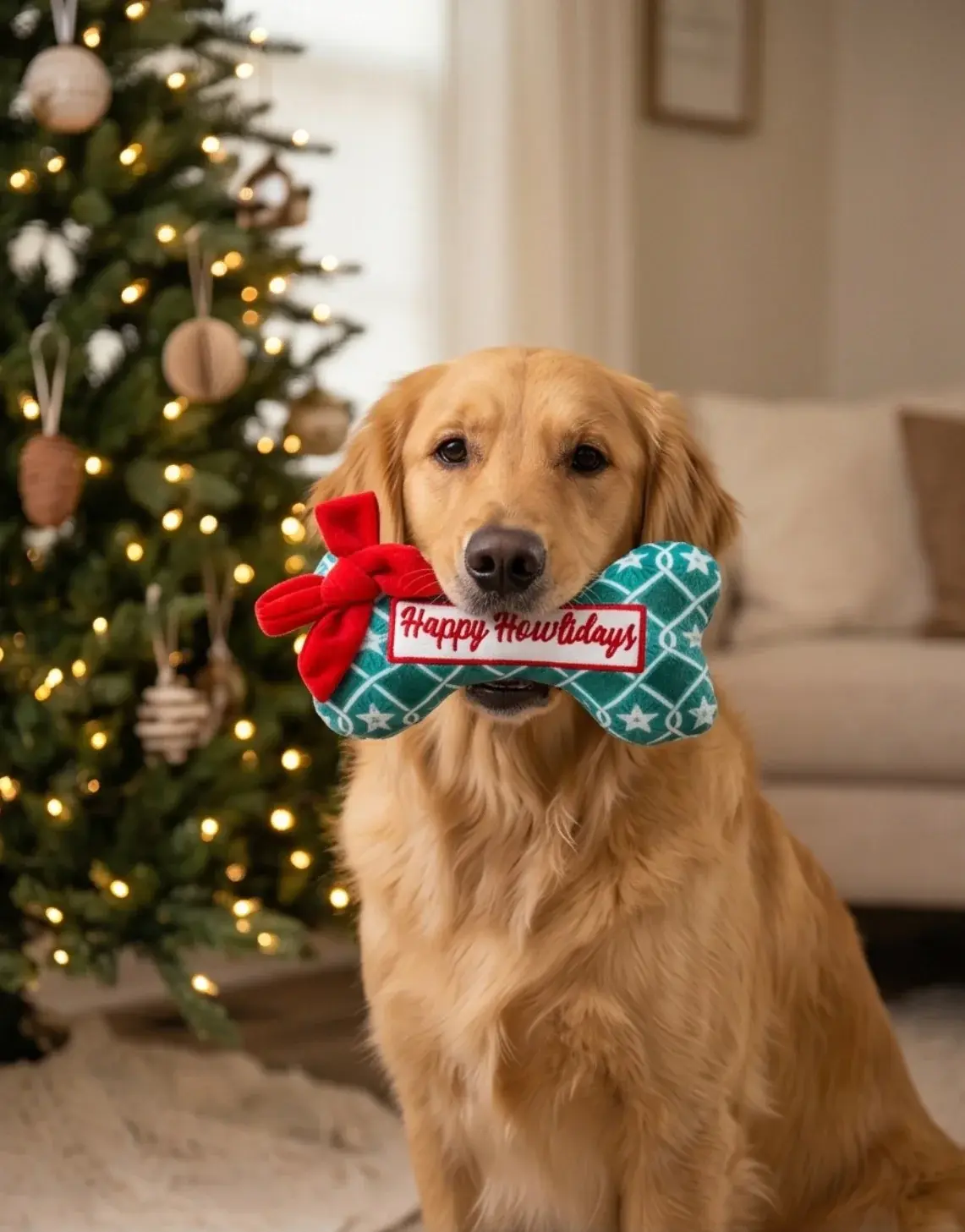 Haute Diggity Happy Howlidays Bone Dog Toy