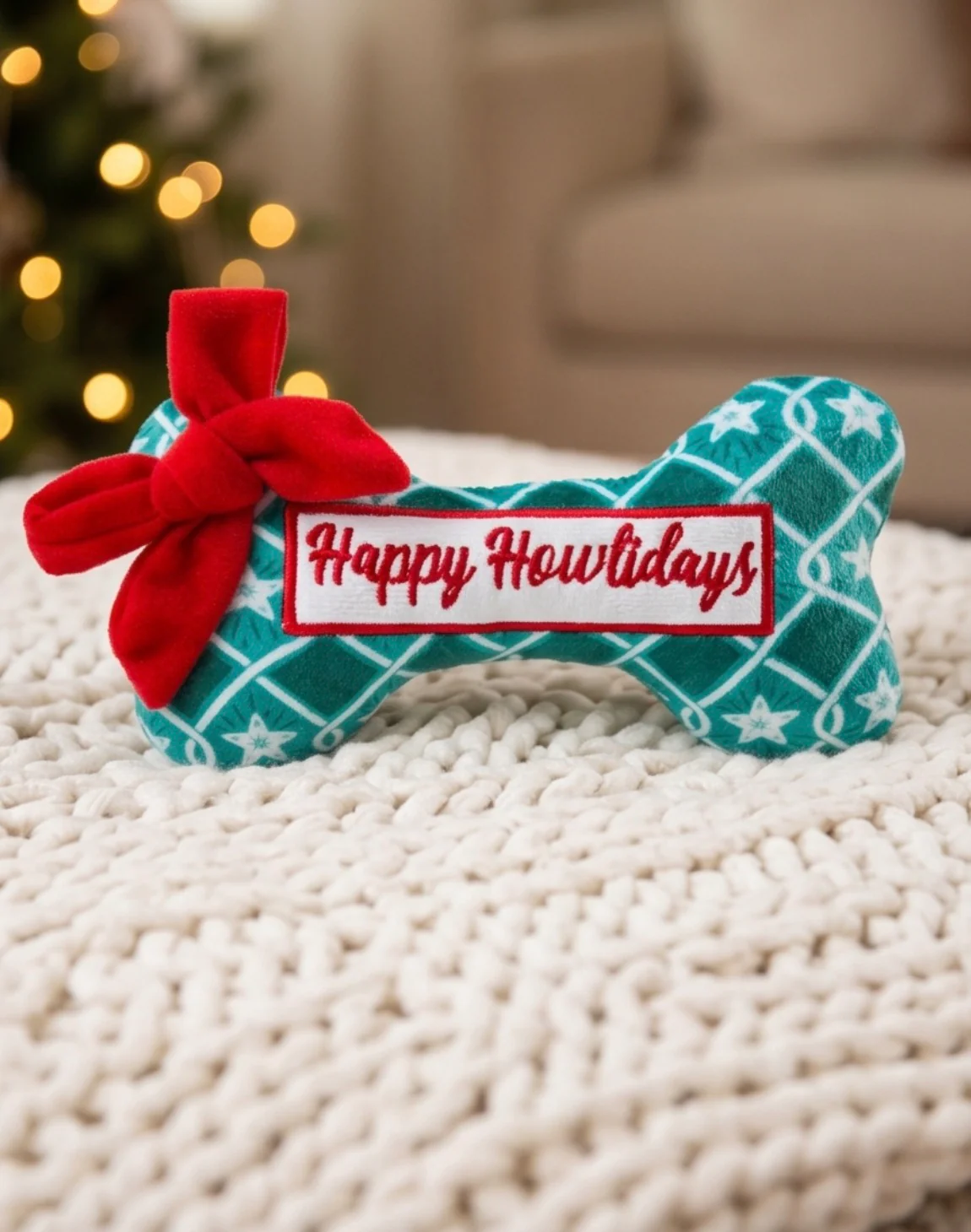 Haute Diggity Happy Howlidays Bone Dog Toy