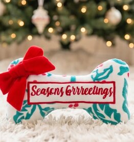 Haute Diggity Seasons Grrreetings Bone Dog Toy