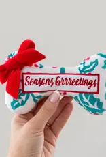 Haute Diggity Seasons Grrreetings Bone Dog Toy