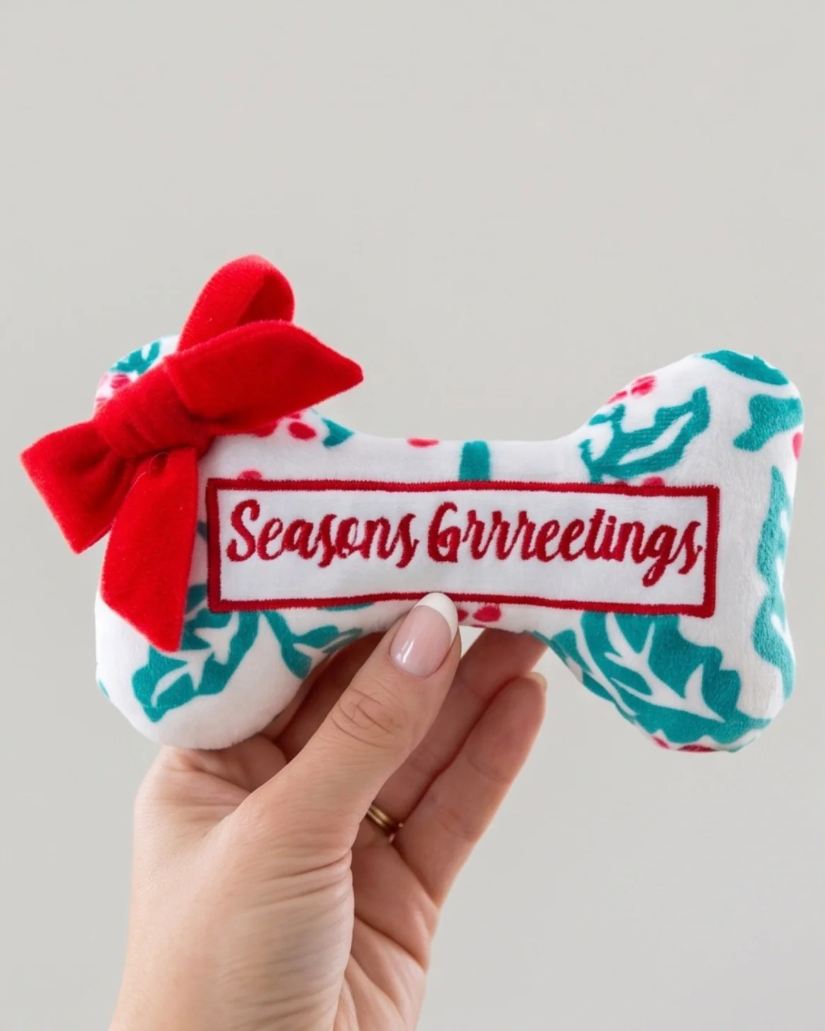 Haute Diggity Seasons Grrreetings Bone Dog Toy