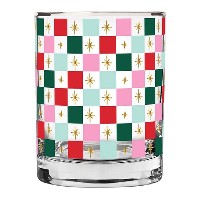 Slant Holiday Checkerboard Glass