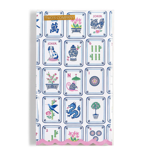 Two's Company Mahjong Tiles Scalloped Edge Napkins