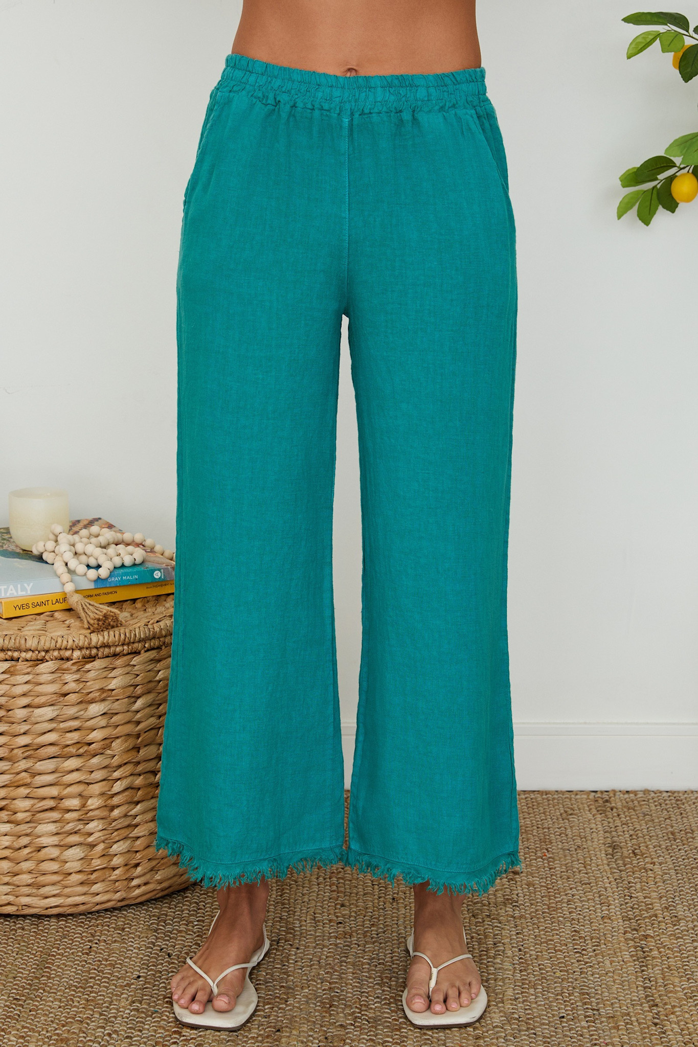 Milio Milano Linen Pant Turquoise