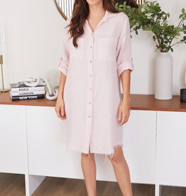 Milio Milano Linen Shirt Dress Blush
