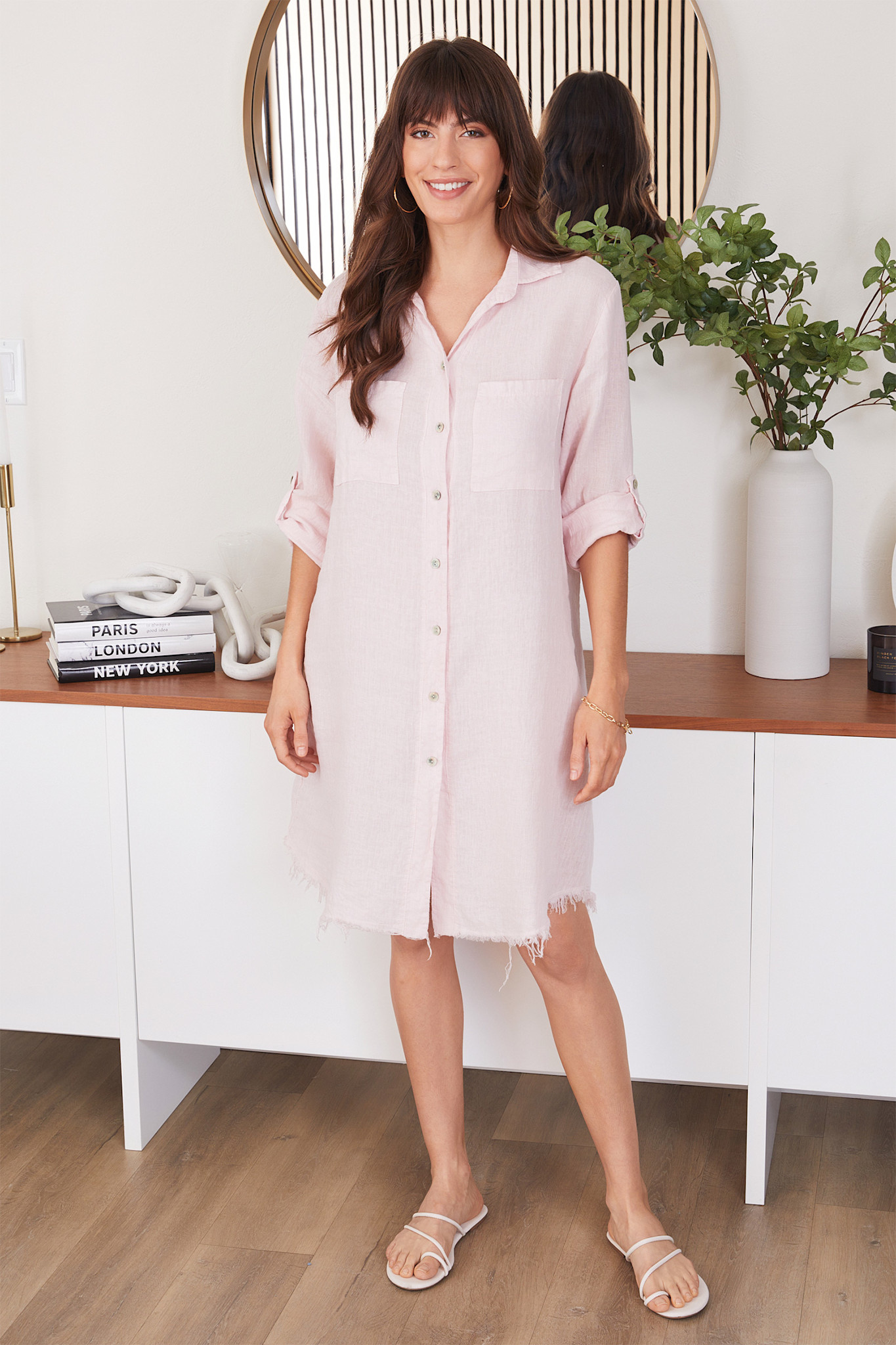 Milio Milano Milio Milano Linen Shirt Dress Blush