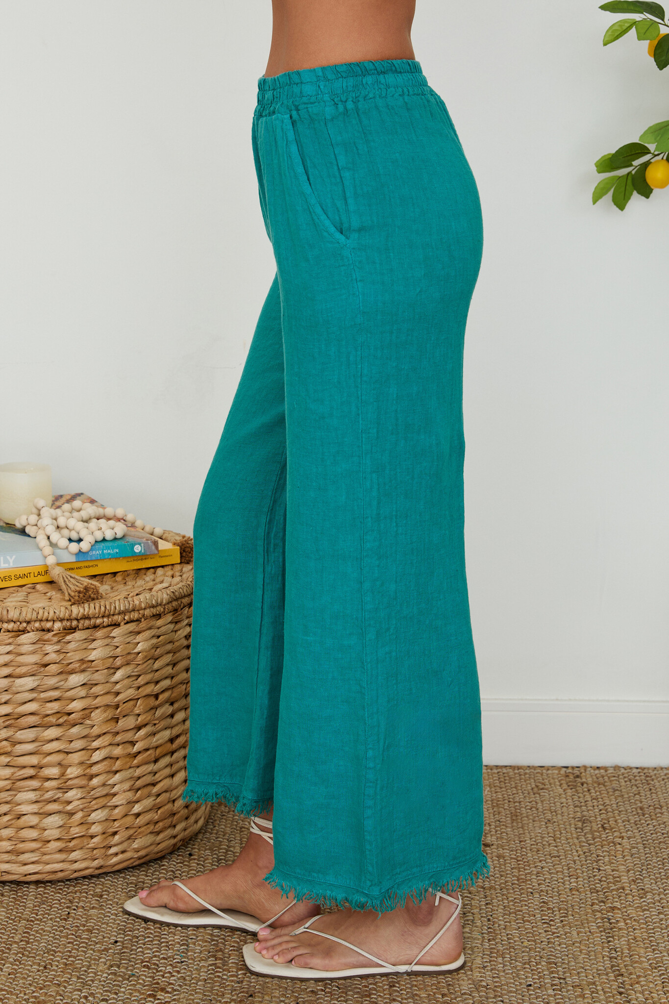 Milio Milano Linen Pant Turquoise