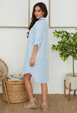 Milio Milano Linen Shirt Dress Sky Blue