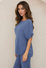 Milio Milano Knit Top Denim Blue
