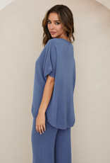 Milio Milano Knit Top Denim Blue
