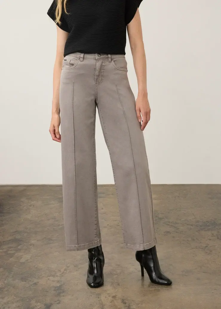 French Dressing Olivia Wide Leg Denim Stone Grey