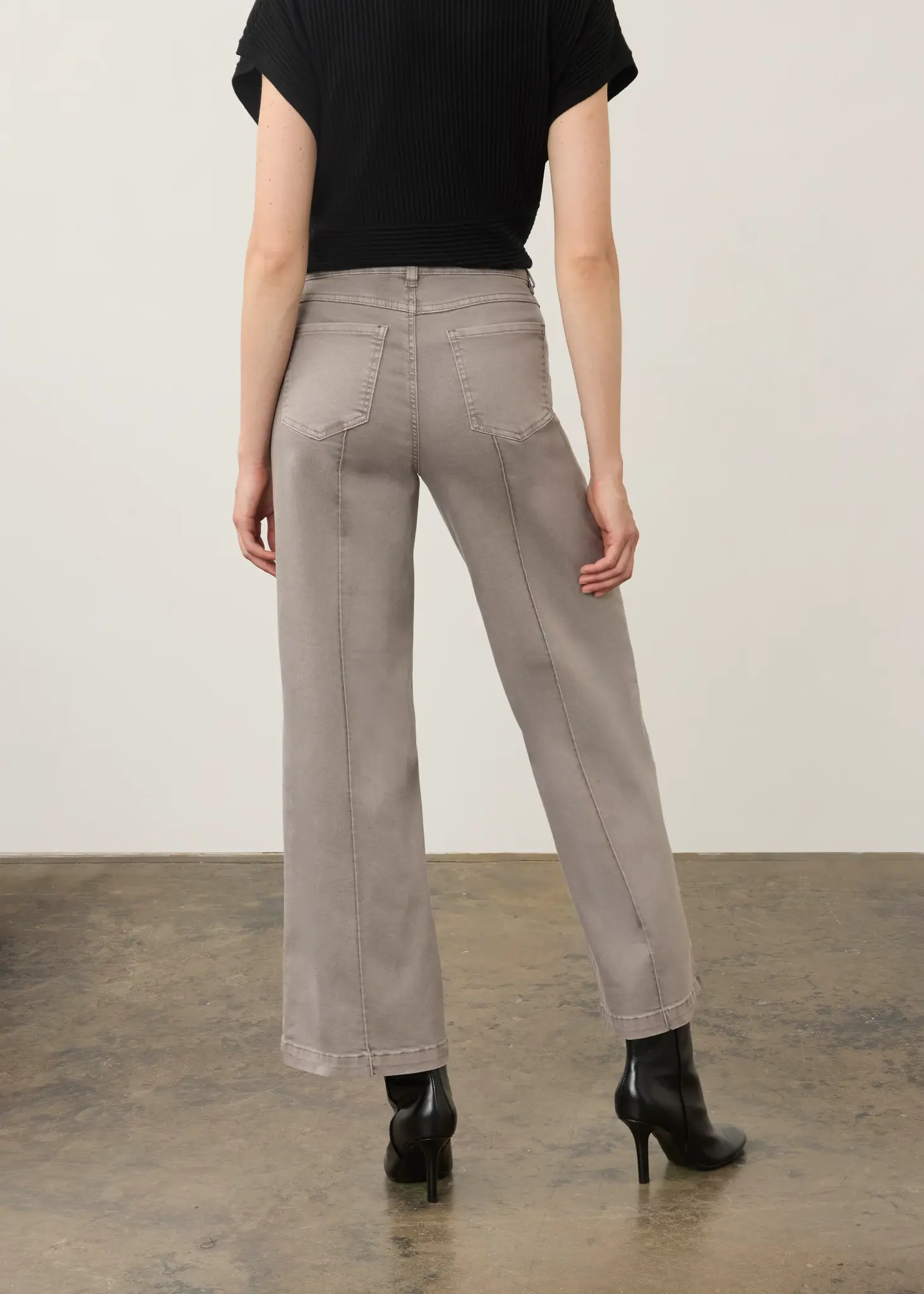 French Dressing Olivia Wide Leg Denim Stone Grey