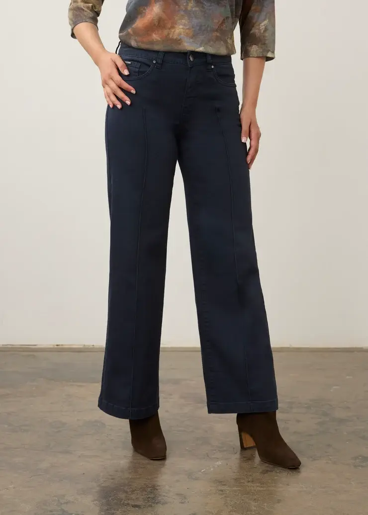 French Dressing Olivia Wide Leg Denim Blueberry