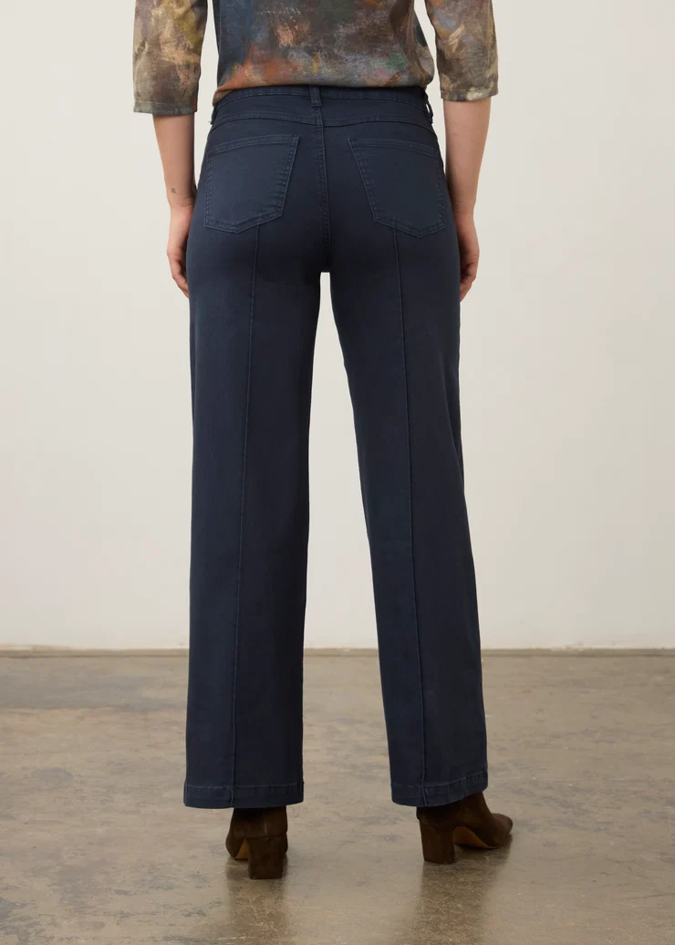French Dressing Olivia Wide Leg Denim Blueberry