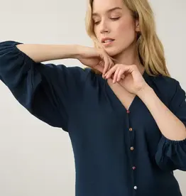 French Dressing Multi Button Shirt Blueberry