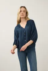 French Dressing Multi Button Shirt Blueberry