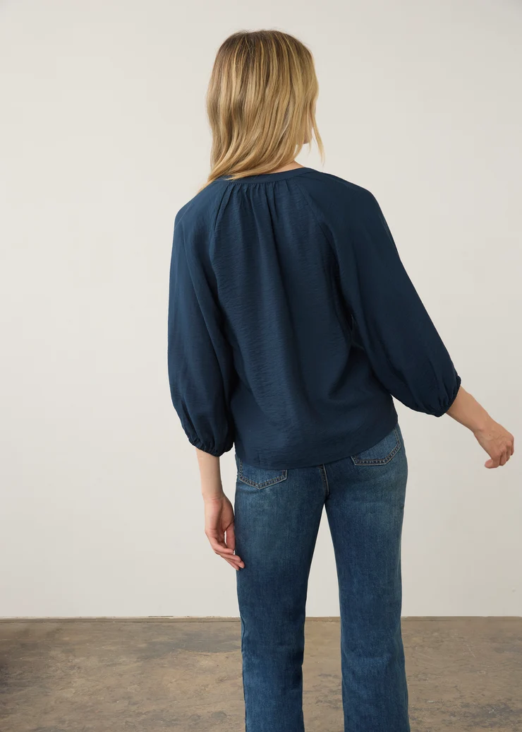 French Dressing Multi Button Shirt Blueberry
