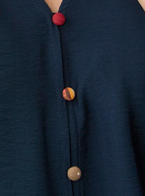 French Dressing Multi Button Shirt Blueberry