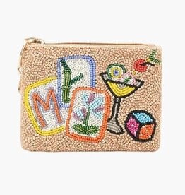 America & Beyond Mahjong Tiles and Cocktails Pouch